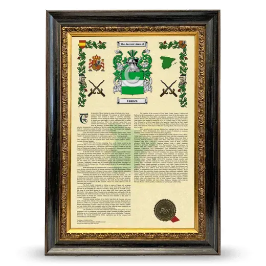 Franca Armorial History Framed - Heirloom