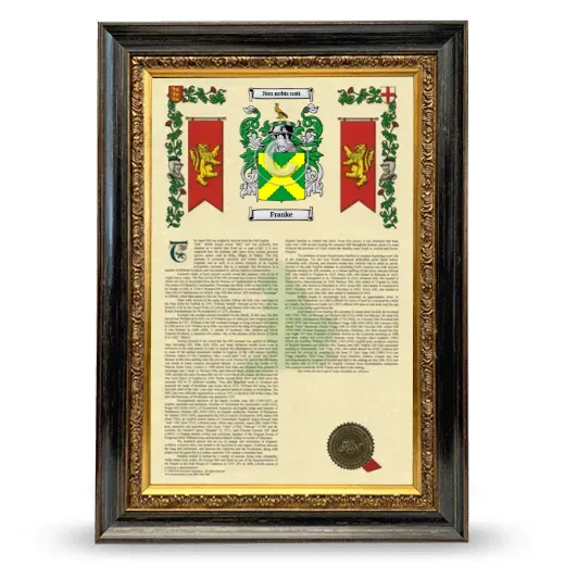 Franke Armorial History Framed - Heirloom