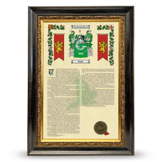 Frays Armorial History Framed - Heirloom
