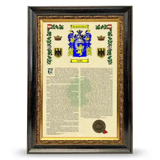 Fredel Armorial History Framed - Heirloom