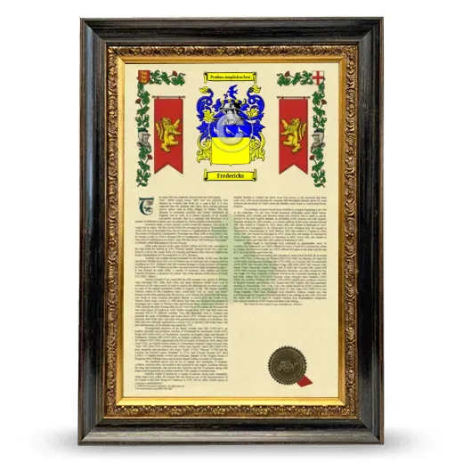 Fredericks Armorial History Framed - Heirloom