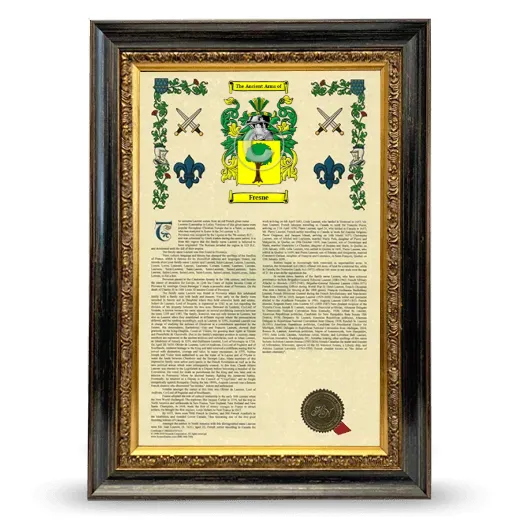 Fresne Armorial History Framed - Heirloom