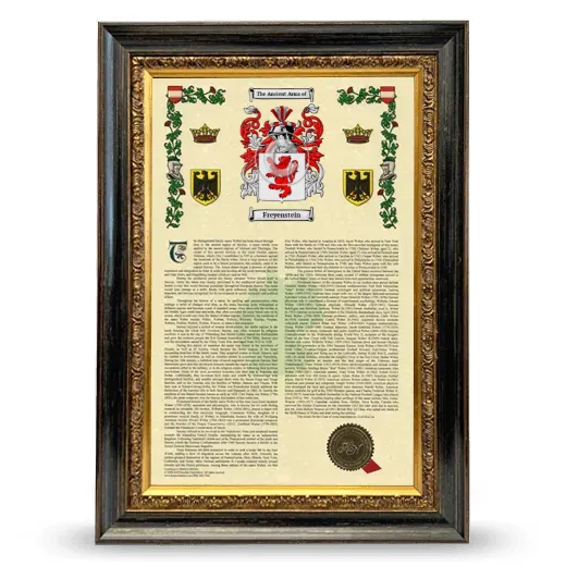 Freyenstein Armorial History Framed - Heirloom