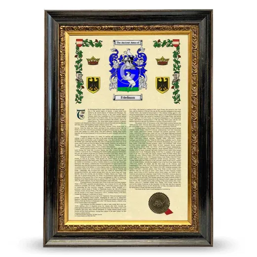 Friedman Armorial History Framed - Heirloom