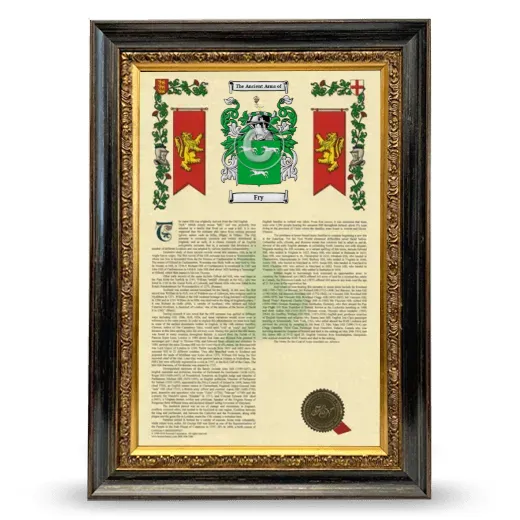 Fry Armorial History Framed - Heirloom