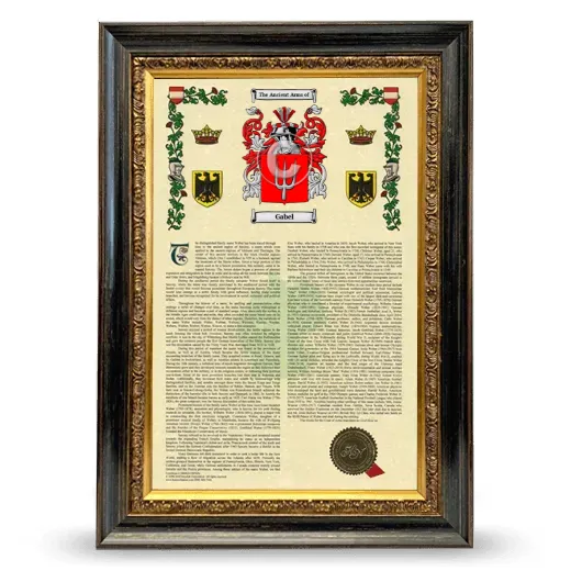 Gabel Armorial History Framed - Heirloom