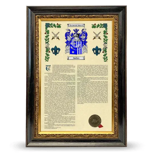 Gaches Armorial History Framed - Heirloom