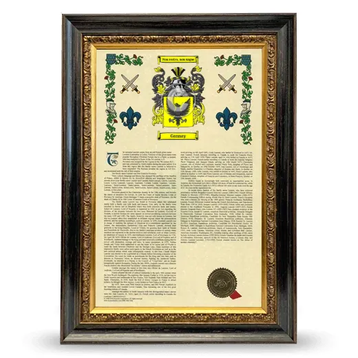 Gannay Armorial History Framed - Heirloom