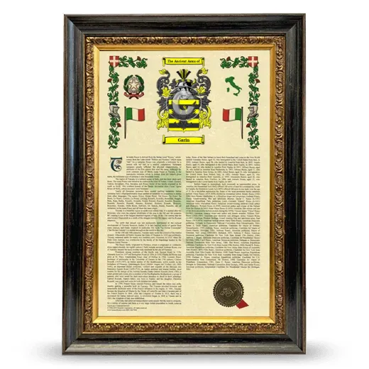 Garin Armorial History Framed - Heirloom