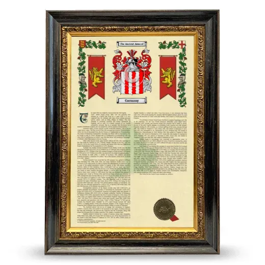 Garmany Armorial History Framed - Heirloom