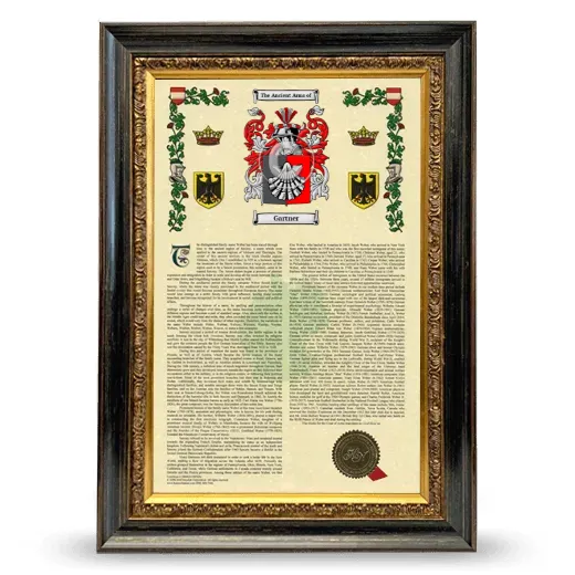 Gartner Armorial History Framed - Heirloom