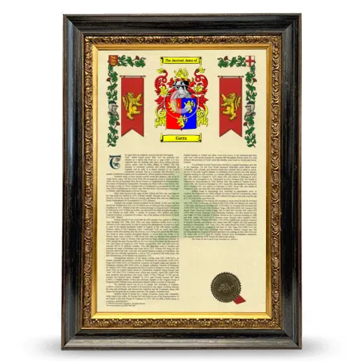 Gatts Armorial History Framed - Heirloom