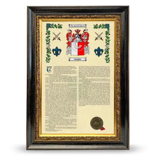 Gaugler Armorial History Framed - Heirloom
