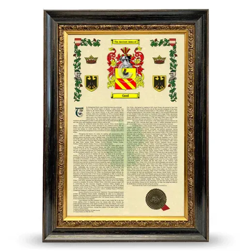 Gaul Armorial History Framed - Heirloom