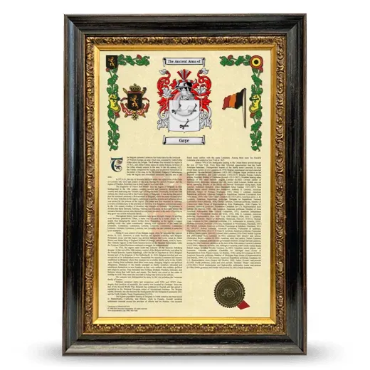 Gaye Armorial History Framed - Heirloom