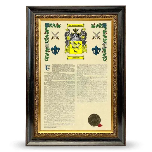 Gelineau Armorial History Framed - Heirloom