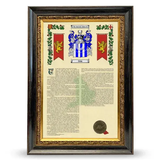 Gem Armorial History Framed - Heirloom