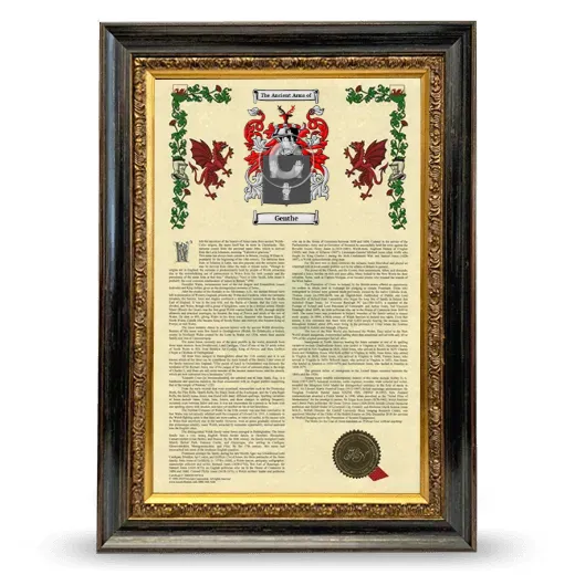 Genthe Armorial History Framed - Heirloom