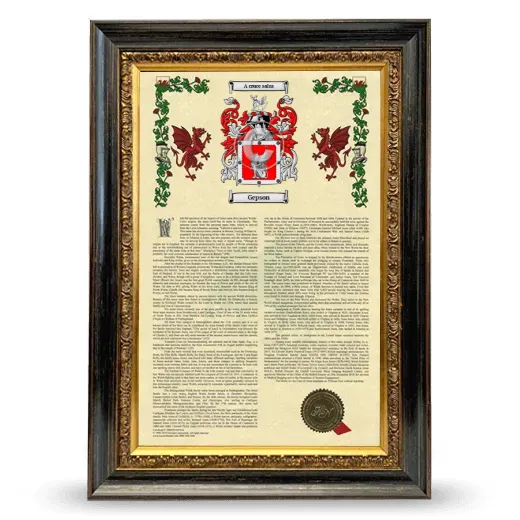 Gepson Armorial History Framed - Heirloom