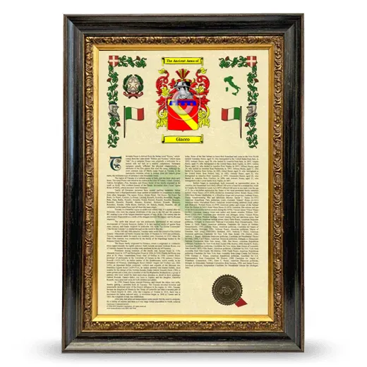 Giacco Armorial History Framed - Heirloom
