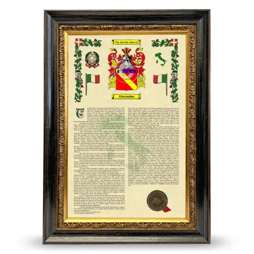 Giacomino Armorial History Framed - Heirloom