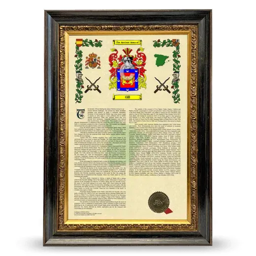 Gill Armorial History Framed - Heirloom