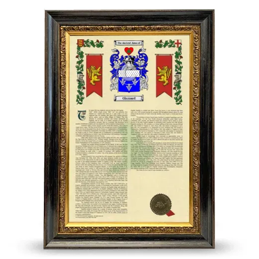 Glazzard Armorial History Framed - Heirloom