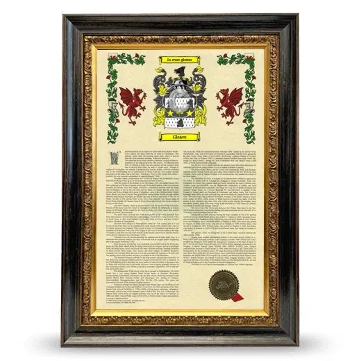 Gleave Armorial History Framed - Heirloom