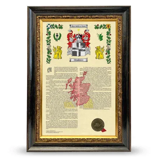 Glendower Armorial History Framed - Heirloom