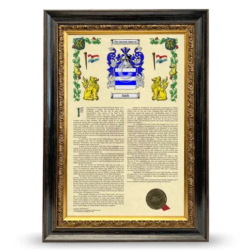 Goch Armorial History Framed - Heirloom