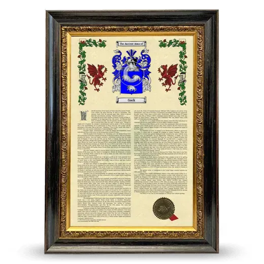 Gock Armorial History Framed - Heirloom