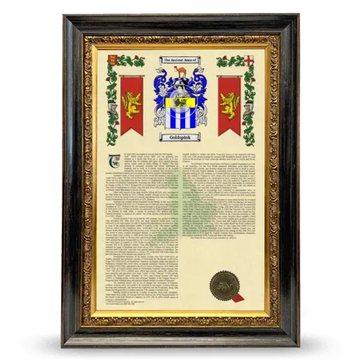 Goldspink Armorial History Framed - Heirloom
