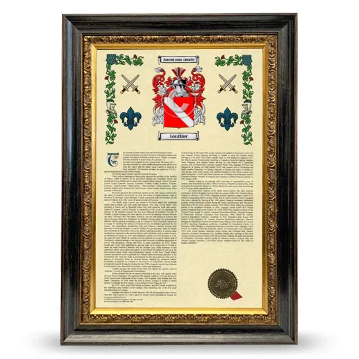 Gonthier Armorial History Framed - Heirloom