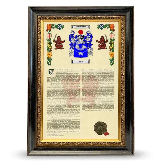 Goos Armorial History Framed - Heirloom
