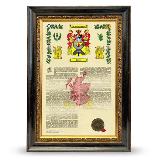 Goves Armorial History Framed - Heirloom