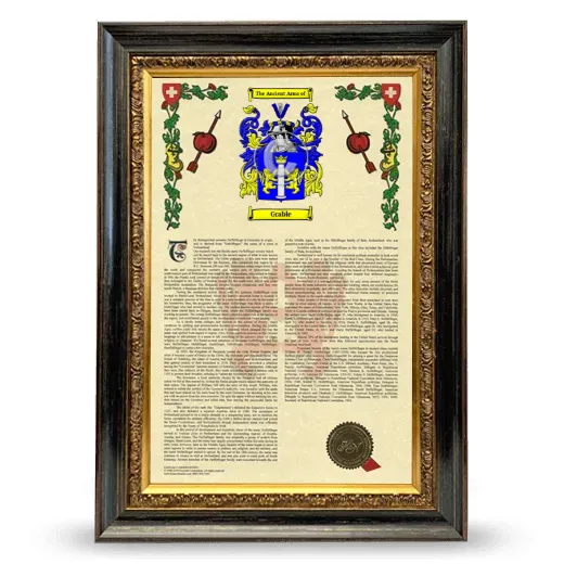 Grable Armorial History Framed - Heirloom