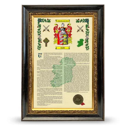 Grady Armorial History Framed - Heirloom