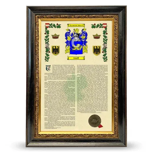 Graeff Armorial History Framed - Heirloom