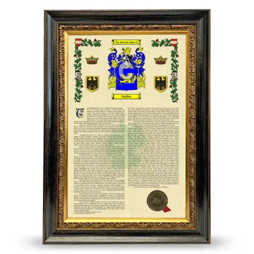 Grafen Armorial History Framed - Heirloom