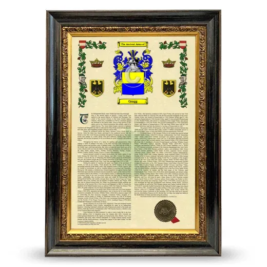 Gragg Armorial History Framed - Heirloom