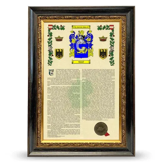 Grauf Armorial History Framed - Heirloom