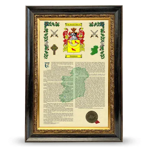 Grayman Armorial History Framed - Heirloom