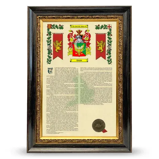 Grayn Armorial History Framed - Heirloom