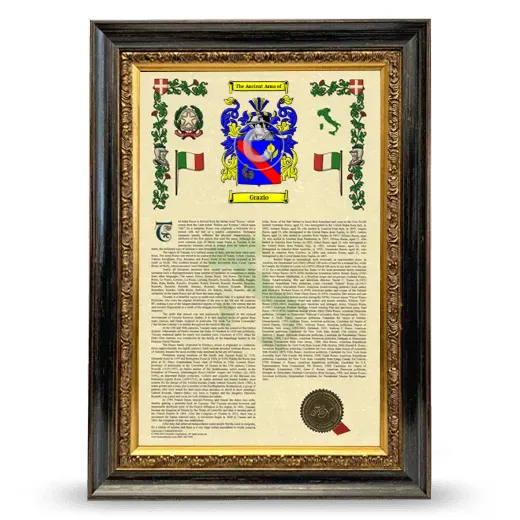 Grazio Armorial History Framed - Heirloom