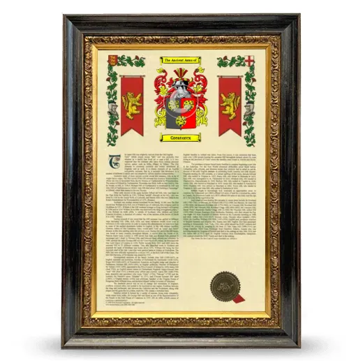 Greatorex Armorial History Framed - Heirloom