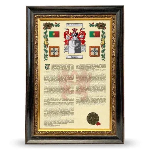 Gregorio Armorial History Framed - Heirloom