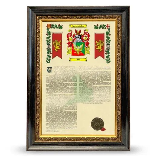 Grief Armorial History Framed - Heirloom