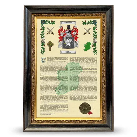 Griffen Armorial History Framed - Heirloom