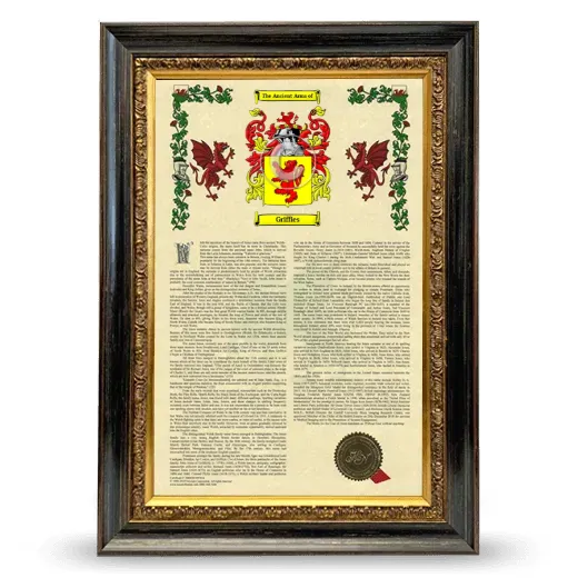 Griffies Armorial History Framed - Heirloom