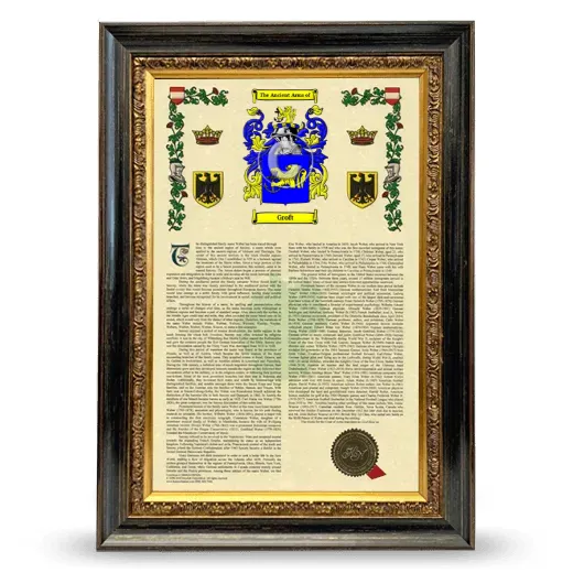Groft Armorial History Framed - Heirloom